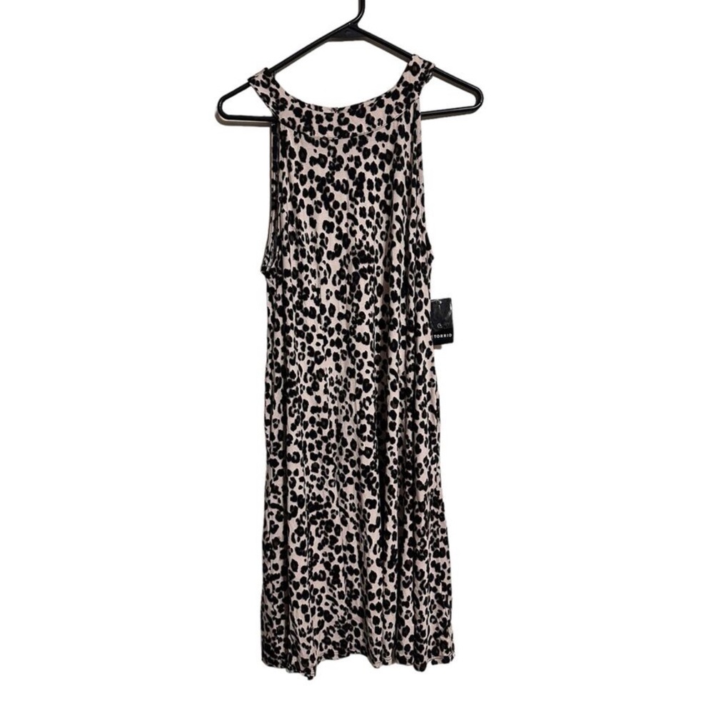 NWOT Torrid Super Soft Knit Sleeveless Leopard Print Knee Length Dress - 2